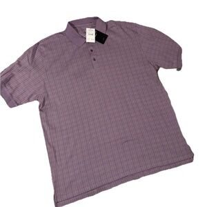 Men’s IZOD Polo T-Shirt Purple Stripped XL NWT